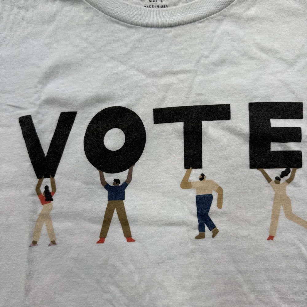 Mens L Madewell VOTE Graphic Unisex T Shirt White MC912 Crewneck Short Sleeve - Picture 3 of 10